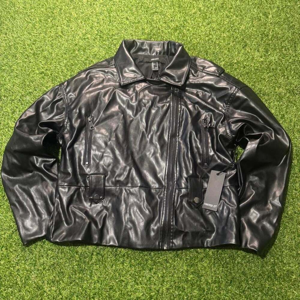 Forever 21 black faux leather